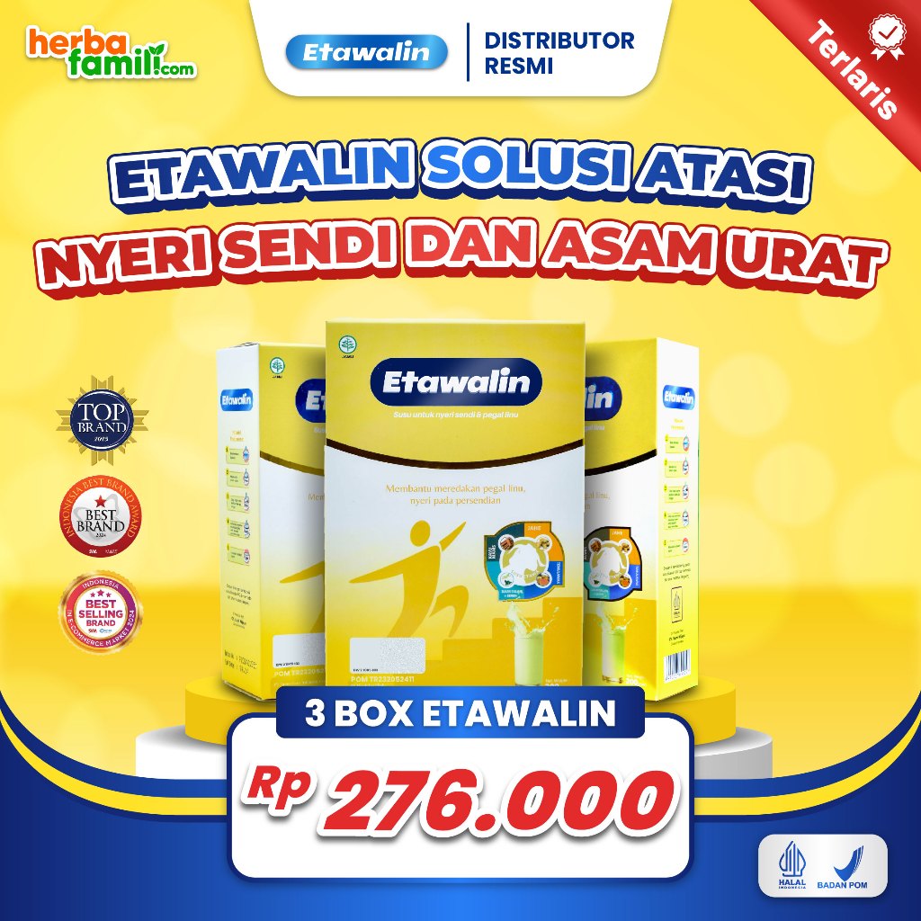 3 Box Etawalin - Susu Kambing Atasi Nyeri Sendi Sakit Lutut Dan Asam Urat 100% Original