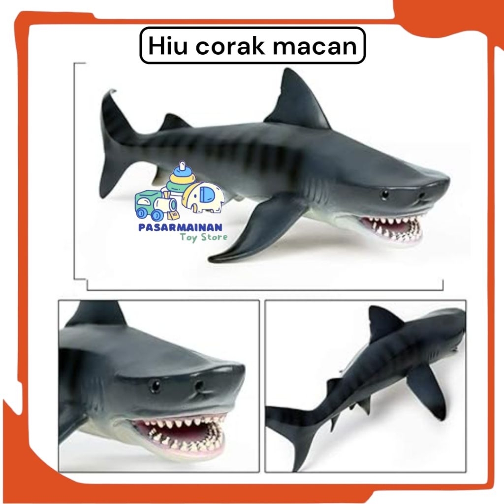 Mainan Figure Hewan Laut Tiger Shark Hiu Macan Simulasi Hewan Laut Terbaru
