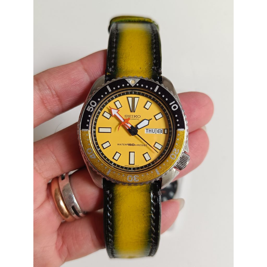 Seiko slim turtle vintage 6309-7290 original susah ganti bezel dial dan jarum