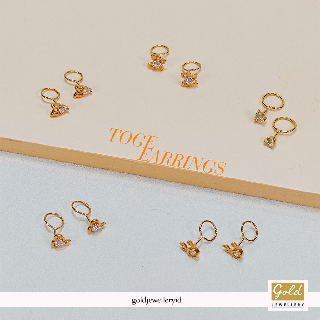 Anting toge bayi anak emas kuning 700 16k