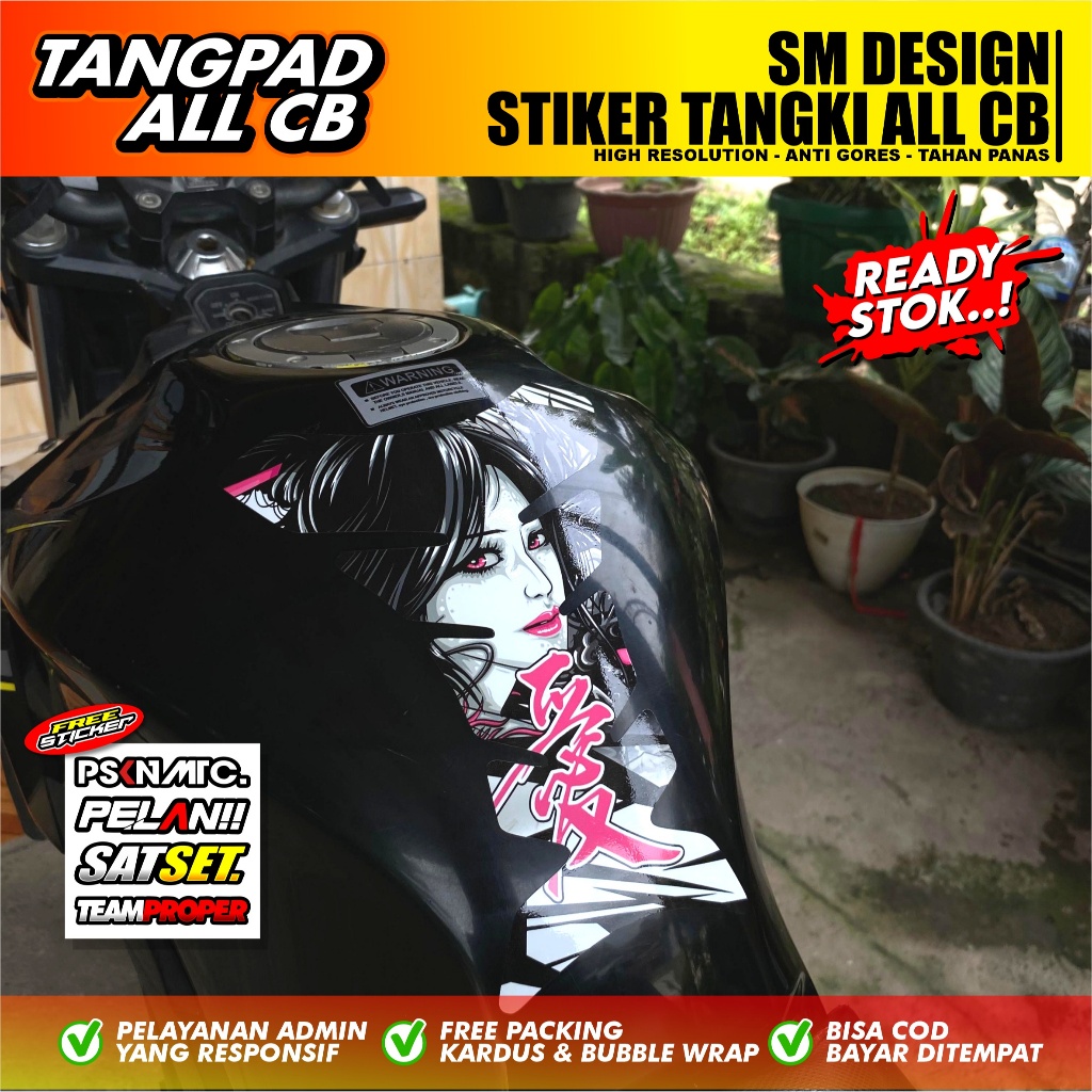 Stiker Tangki Tankpad Motor Universal - Stiker Tangki CB, MEGAPRO, CB VERZA, CB150R, CBR, JAPSTYLE, 