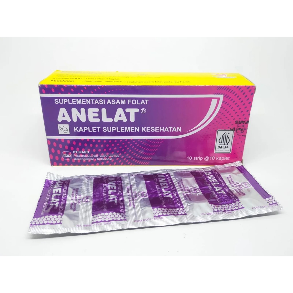 Anelat Box 100 Tablet - Suplemen Asam Folat untuk Kehamilan dan Laktasi