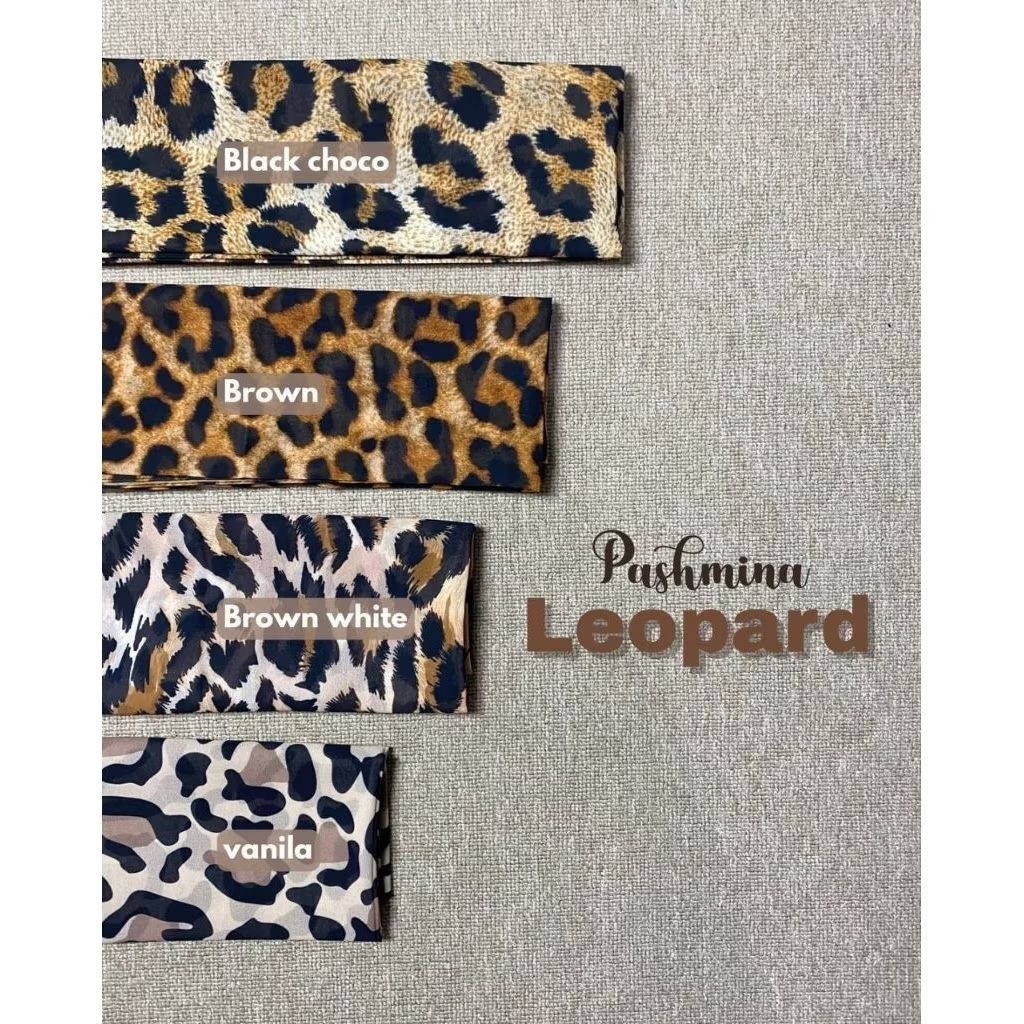 Withe Flow Hijab – PASHMINA MOTIF LEOPARD