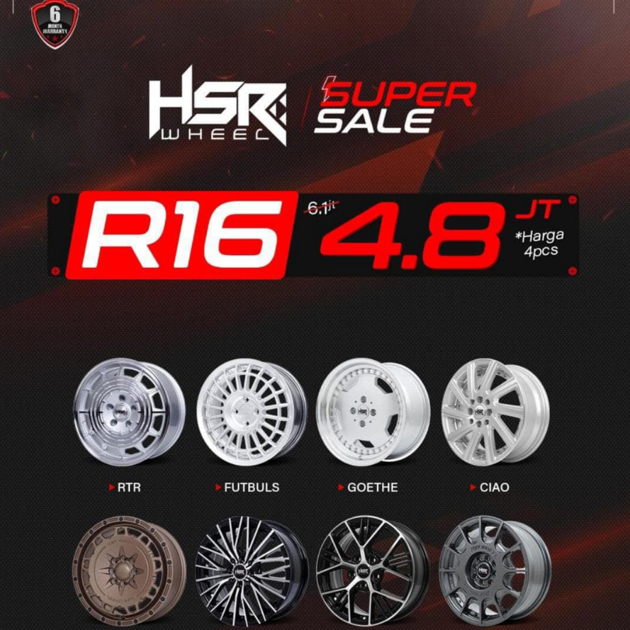promo velg hsr ring 16 .velg racing ring 16 import murah bahan aloy
