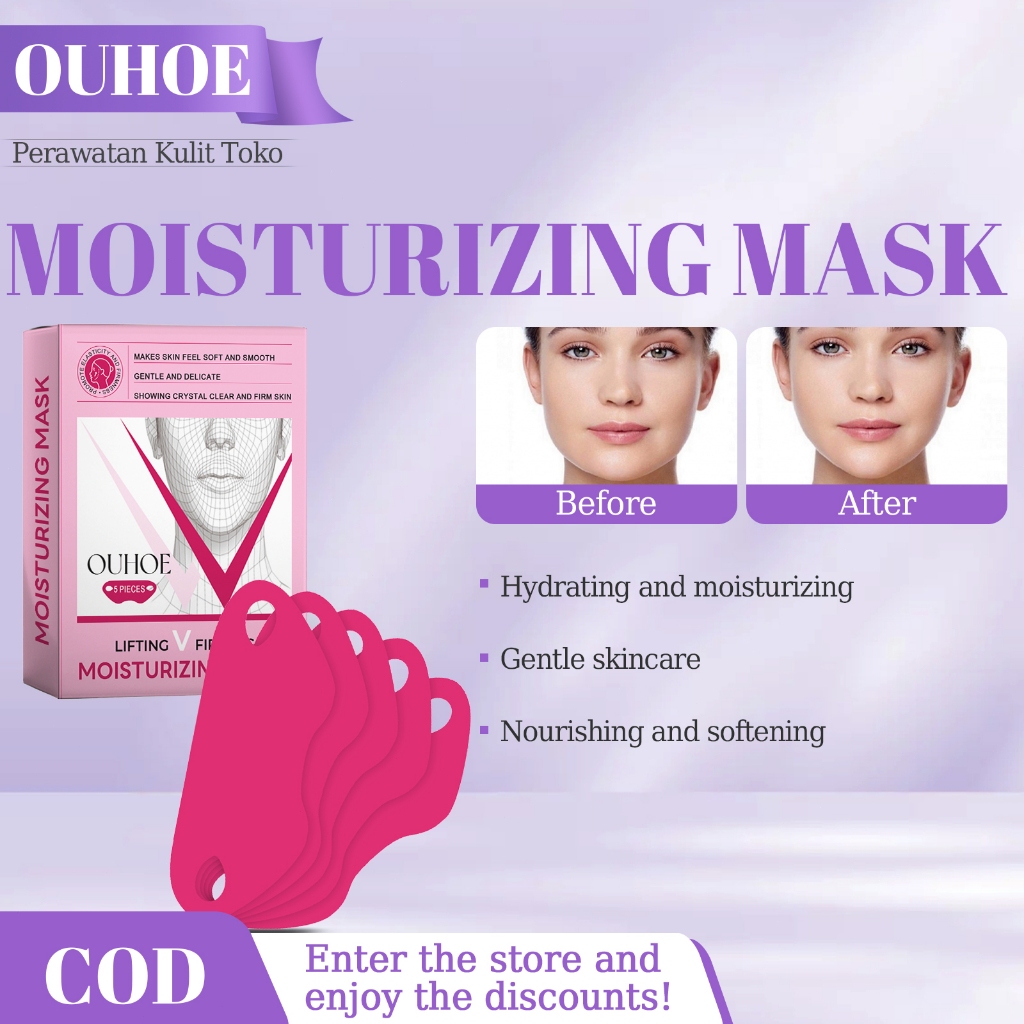 OUHOE Moisturizing Mask 5pcs Untuk Mengencangkan Kulit Wajah Gentle And Non-Irritating Rejuvenating 