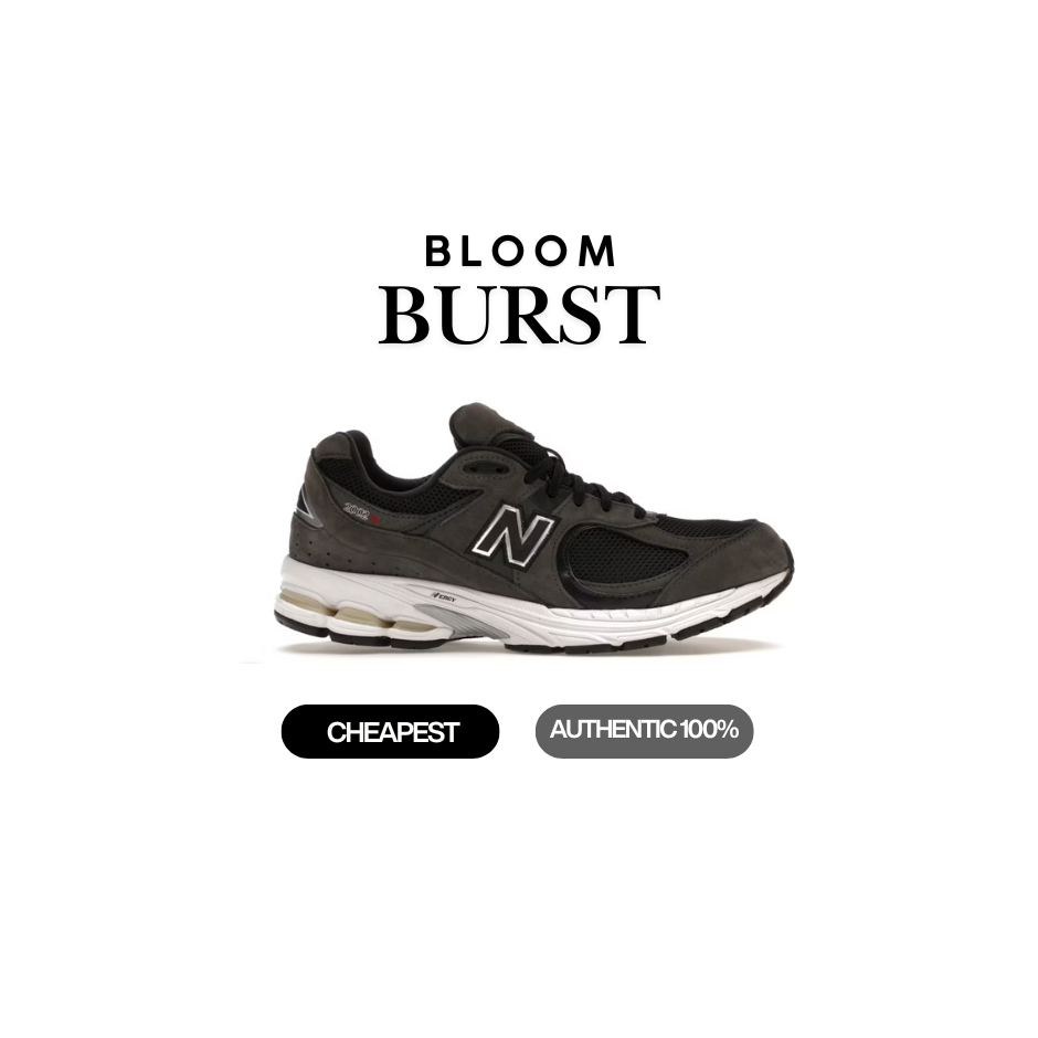 New Balance 2002R Black Dark Grey