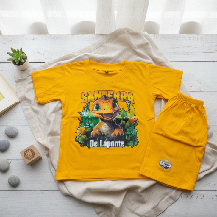 Setelan Baju Celana Anak Laki Laki Perempuan Katun Murah Oleh Oleh Khas Kota Batu Malang Usia 1-6 ta