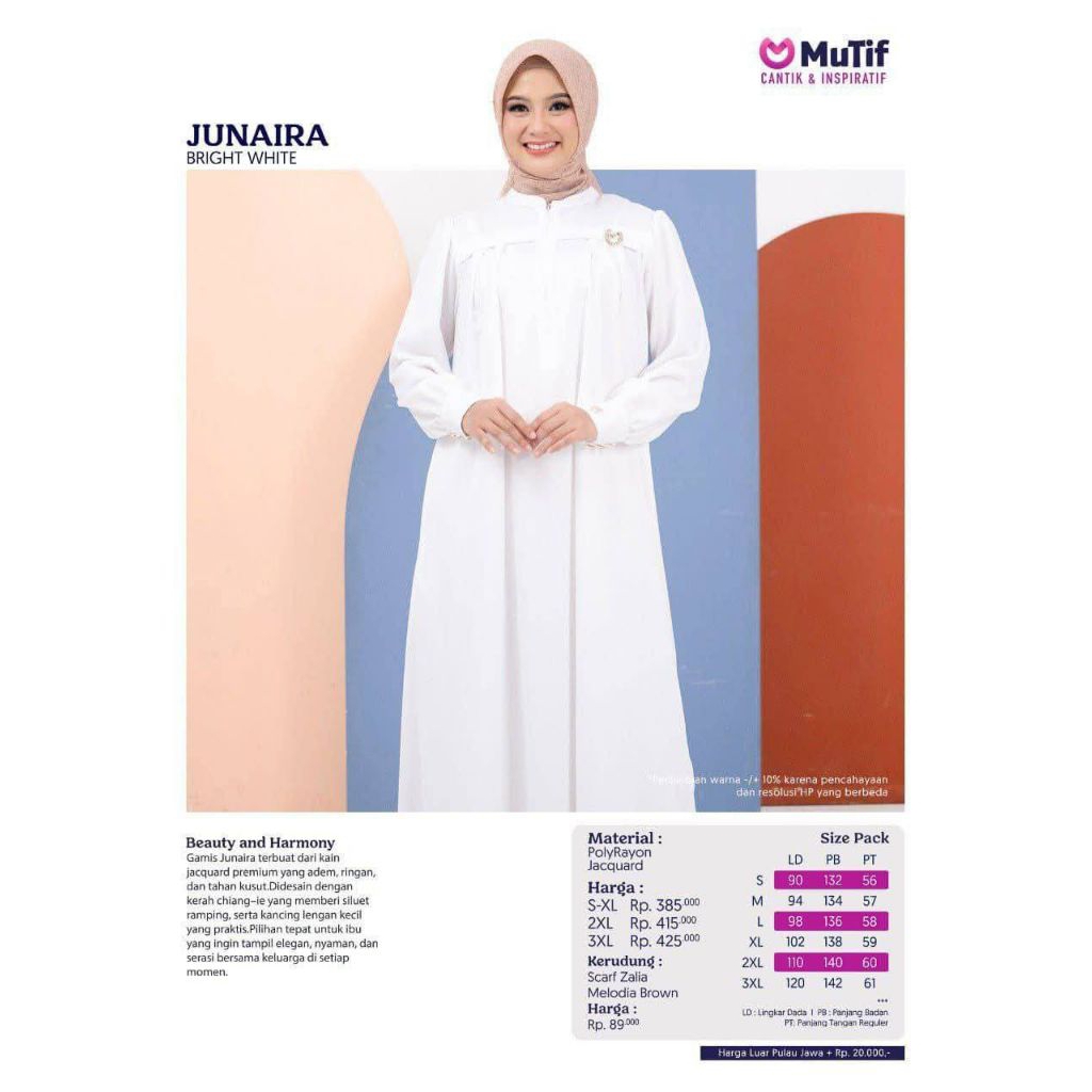 gamis mutif junaira bright white 2026