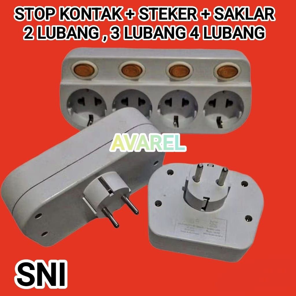 Steker Stop Kontak ON OF 4 Lubang 3 Lubang 2 Lubang SNI / Stop kontak Kualitas SNI / Colokan Listrik
