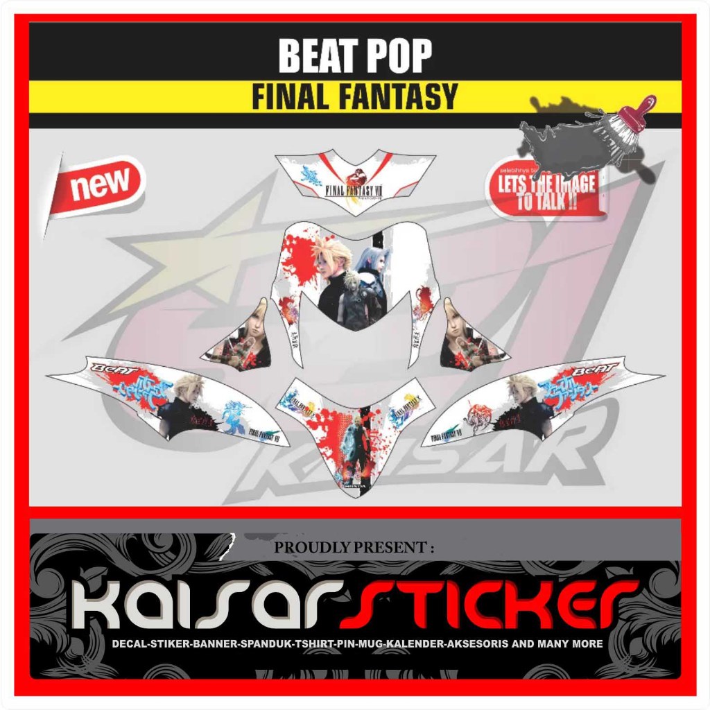 STICKER MOTOR DECAL HONDA BEAT POP DECAL BEAT POP FINAL FANTASI