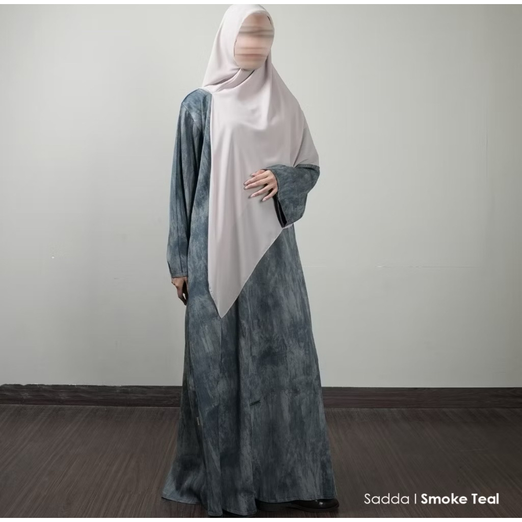 preloved Nehhat Sadda Abaya 2.0 warna Smoke Teal size L Good Condition