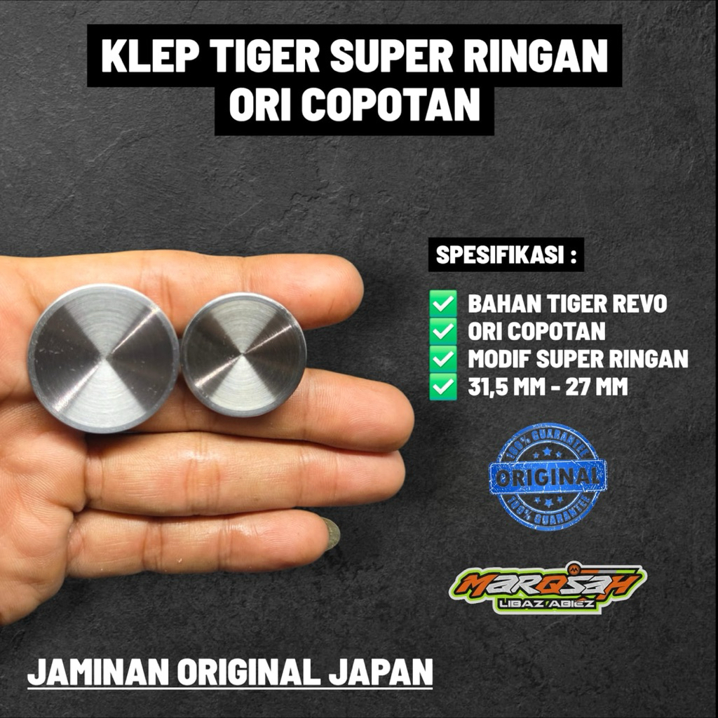 KLEP TIGER ORI COPOTAN JAPAN KLEP TIGER SUPER RINGAN ORI COPOTAN 31,5 27 BATANG 5,5MM PNP