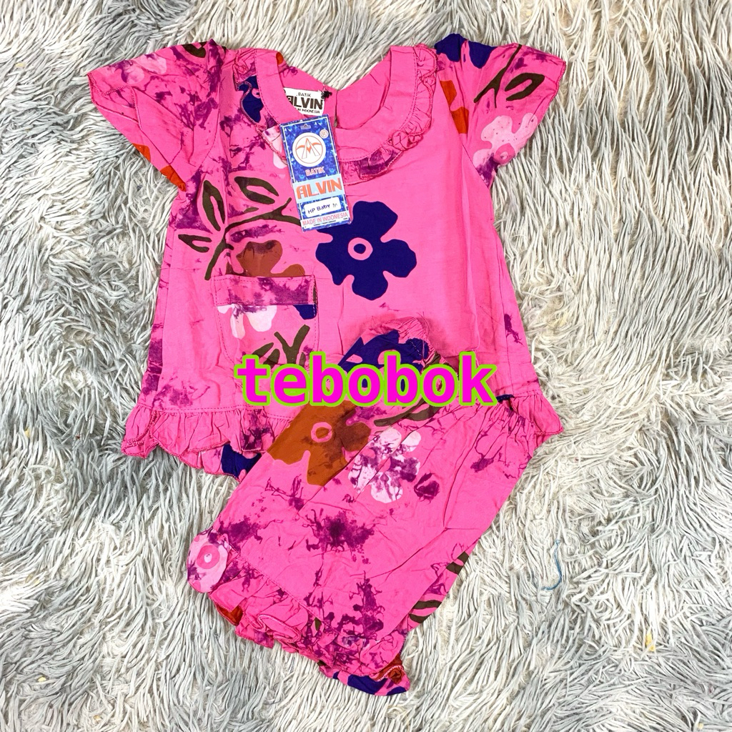 Batik Alvin - Stelan Alvin Baby 1-3 Tahun | Stelan Batik Alvin Anak Perempuan | Stelan Batik Anak Pe