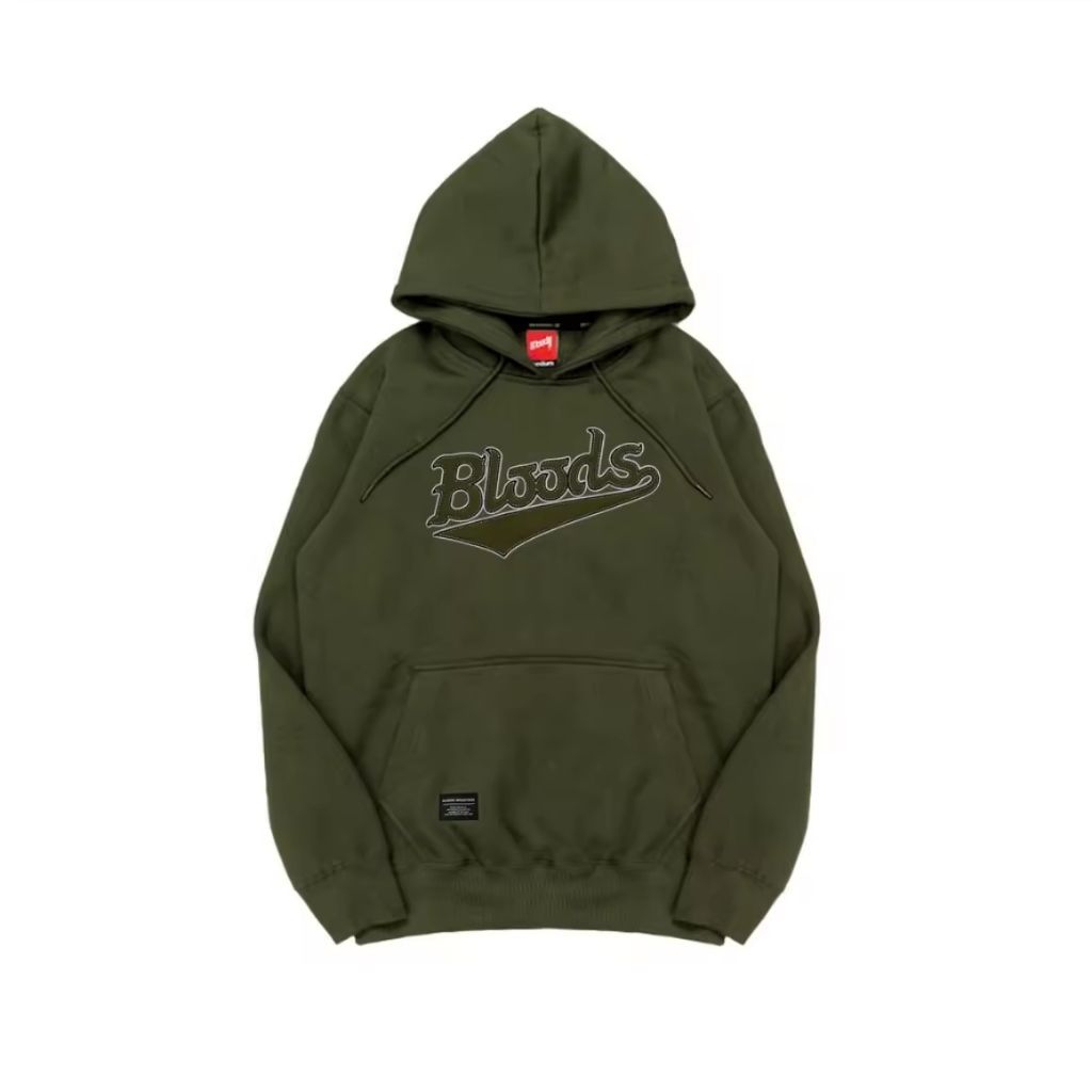 HOODIE SWEATER BLOODS RACKET OLIVE ORIGINAL.