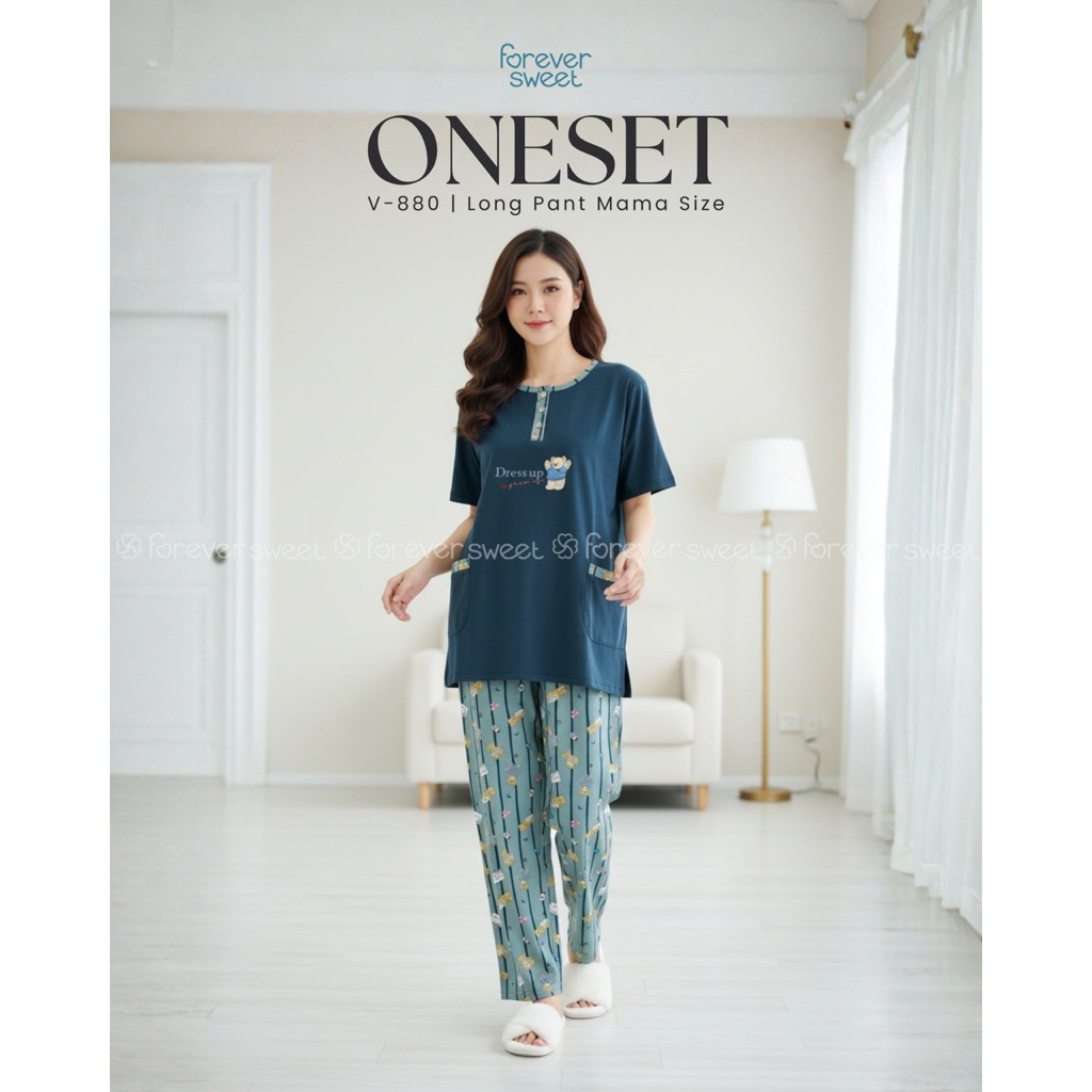 FOREVER SWEET 1. Cp Mama Size | SIKOBAJUTIDUR | Piyama | Cod | Baju Tidur Forever Sweet | Daililan |