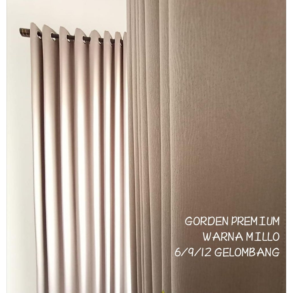 Gorden Jendela Minimalis Warna MILLO 6/9/12 Gelombang | Premium Gorden Blackout Original | Gorden Ka