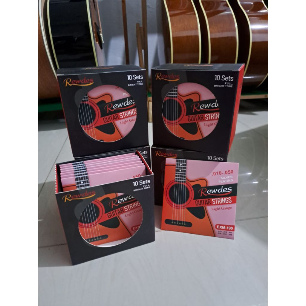 SENAR GITAR AKUSTIK REWDES EXM-190 SILVER PLATING ORIGINAL CHINA / SENAR GITAR AKUSTIK ELEKTRIK IMPO