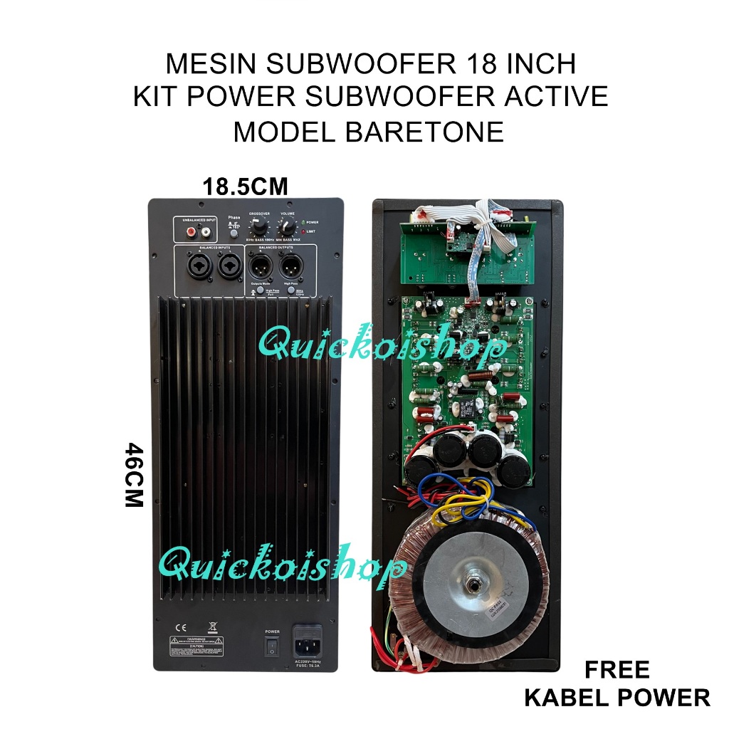 Mesin Subwoofer 18in - Kit Power Subwoofer Active 18.5x46cm Travo Donat Jumbo