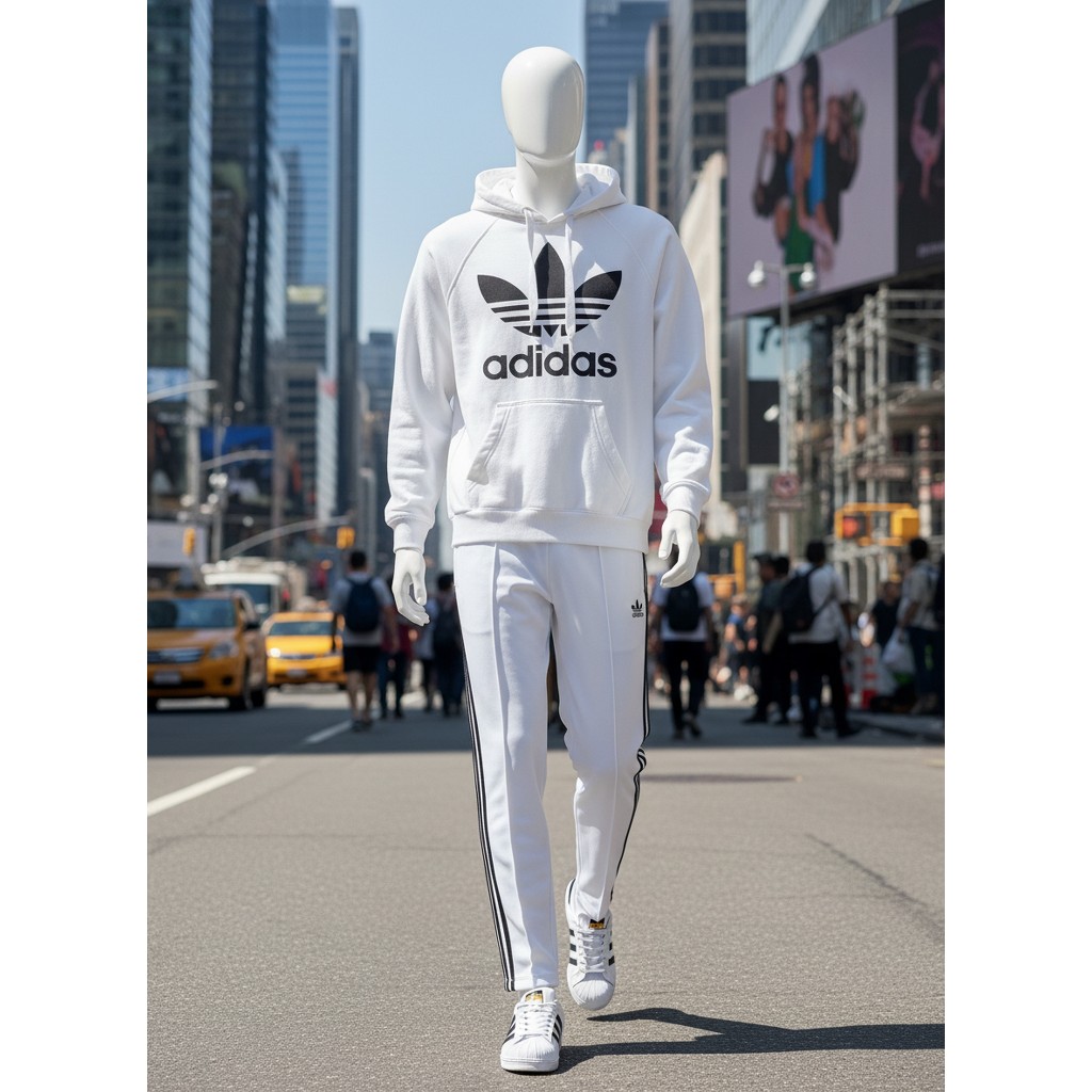 Hoodie Adidas Trefoil Original Putih | Sweater Pria Wanita Streetwear