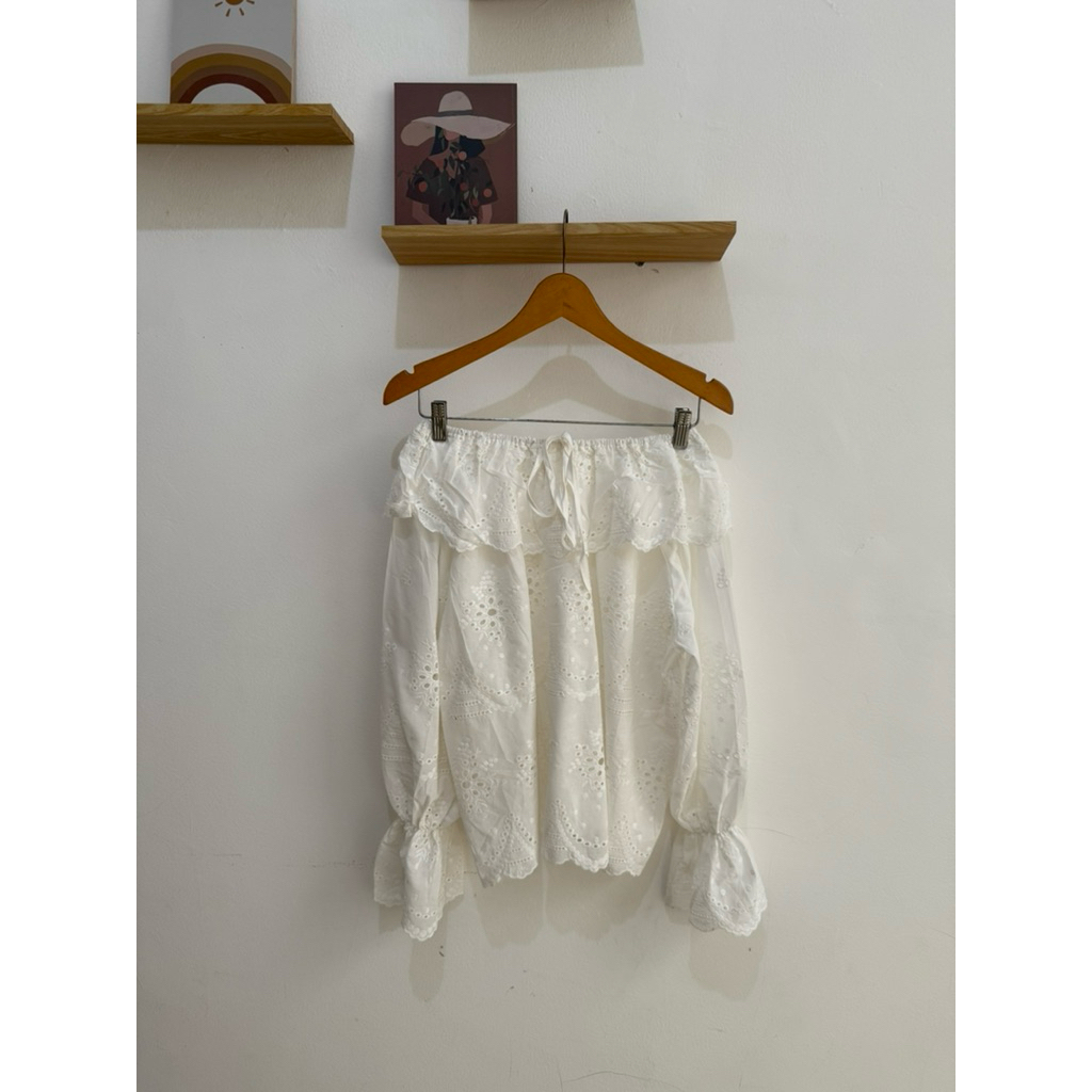 SL418 | BLOUSE by RED APPLE BKK | BLOUSE BKK | RED APPLE BKK | ATASAN BORDIR | ATASAN KATUN BOLONG |