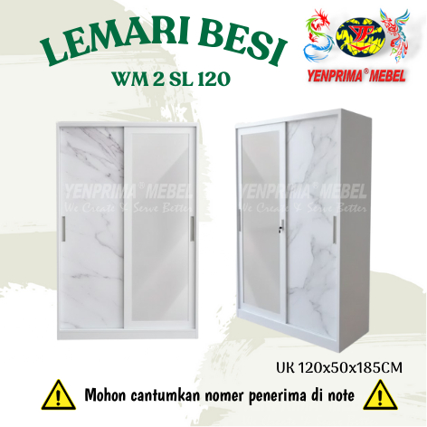 [YENPRIMA] LEMARI SLIDING 2 PINTU BESI WM 2 / LEMARI BESI PUTIH / LEMARI ANTI RAYAP