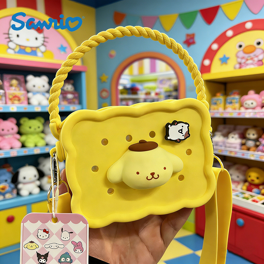 Sanrio Tas Selempang Kotak Silikon - Dompet Kecil DIY Lucu Tas Anak Tas Satu Bahu