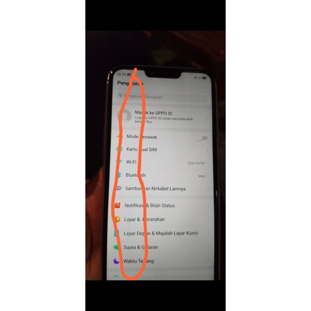 Oppo a3s Seken. minus di deskripsi