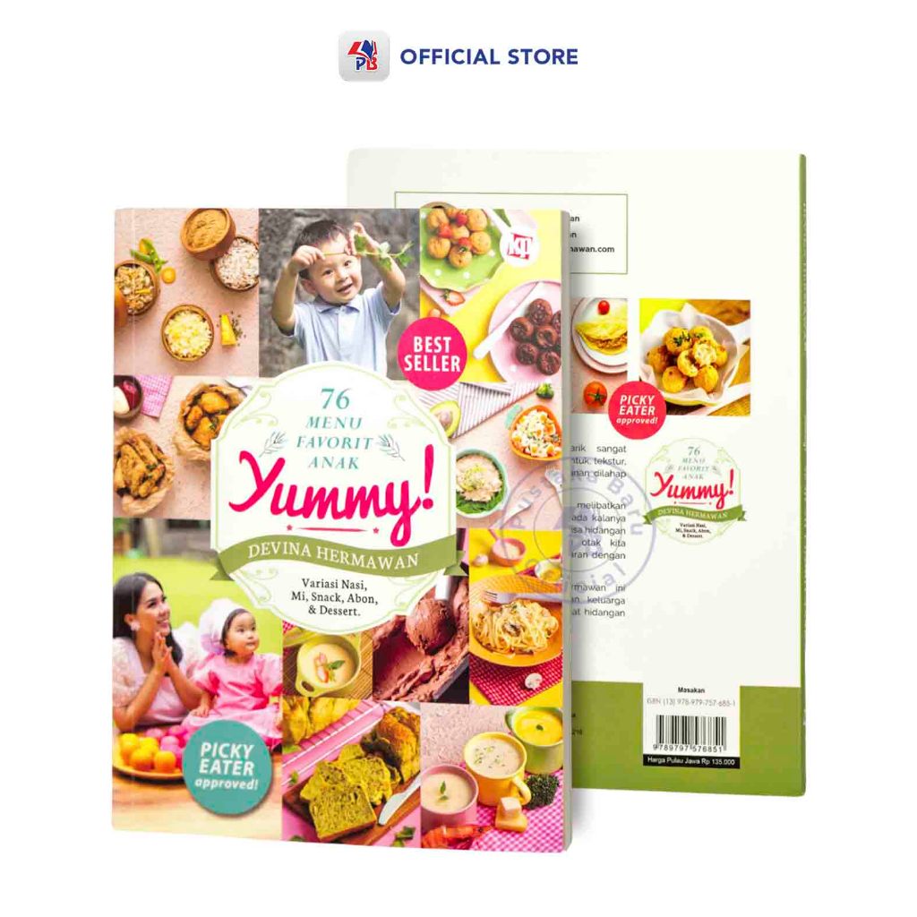 Buku Resep Makanan / Yummy  76 Menu Favorit Anak - Devina Hermawan / KAWAH MEDIA