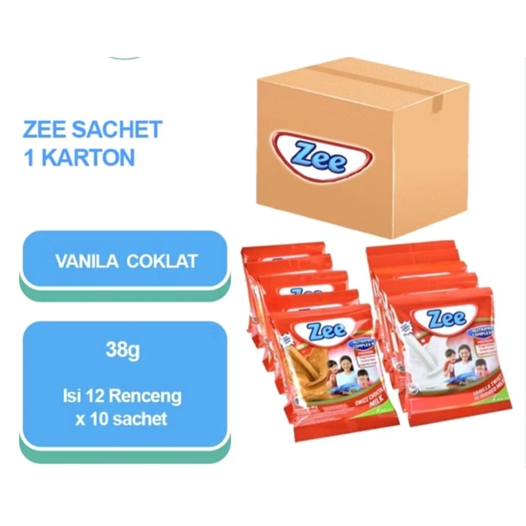 [1 karton isi 12×37g] Zee Susu Vanilla Twist/Swizz Chocolate