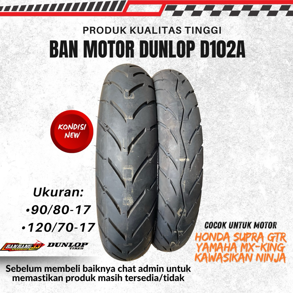 Ban Motor Sport Dunlop D102A 90/80-17//120/70-17 (NEW)