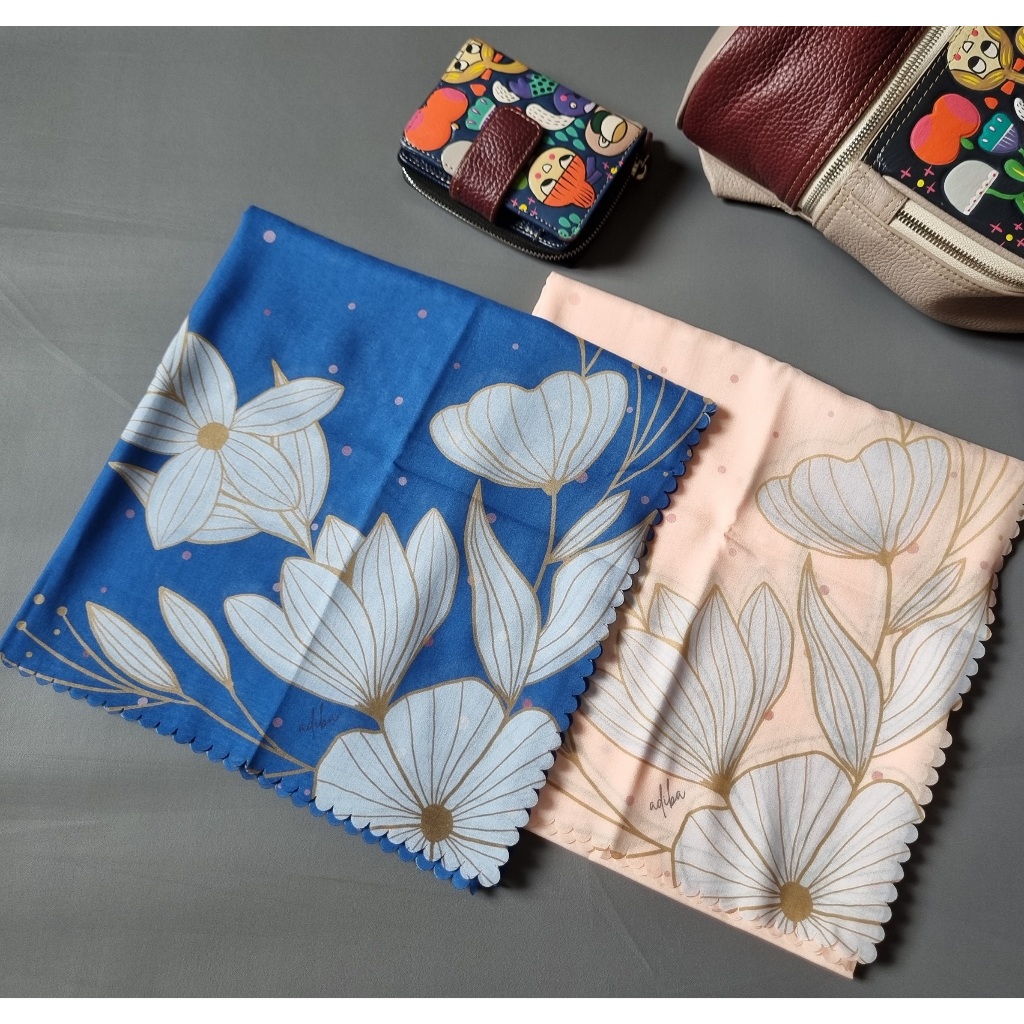 Adiba Hijab-Motif Floral Basic Vol 3-Voal Hijab Segi Empat Ukuran 115 cm x 115 cm