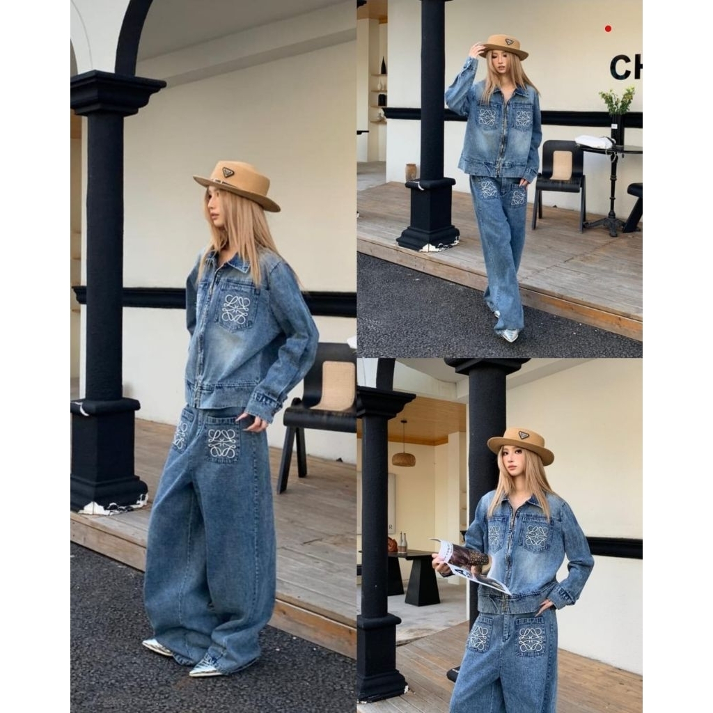 One Set Jeans Jacket Kulot