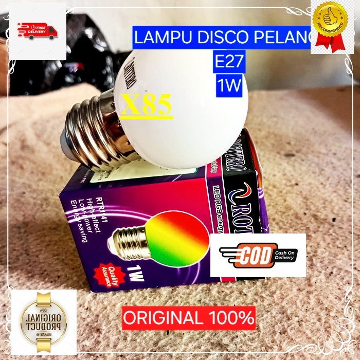 X85  LED PELANGI RGB Lampu  OTOMATIS E27 Strip BULB LAMP MINI 1 WATT 7 WARNA AUTO HEMAT LISTRIK AWET