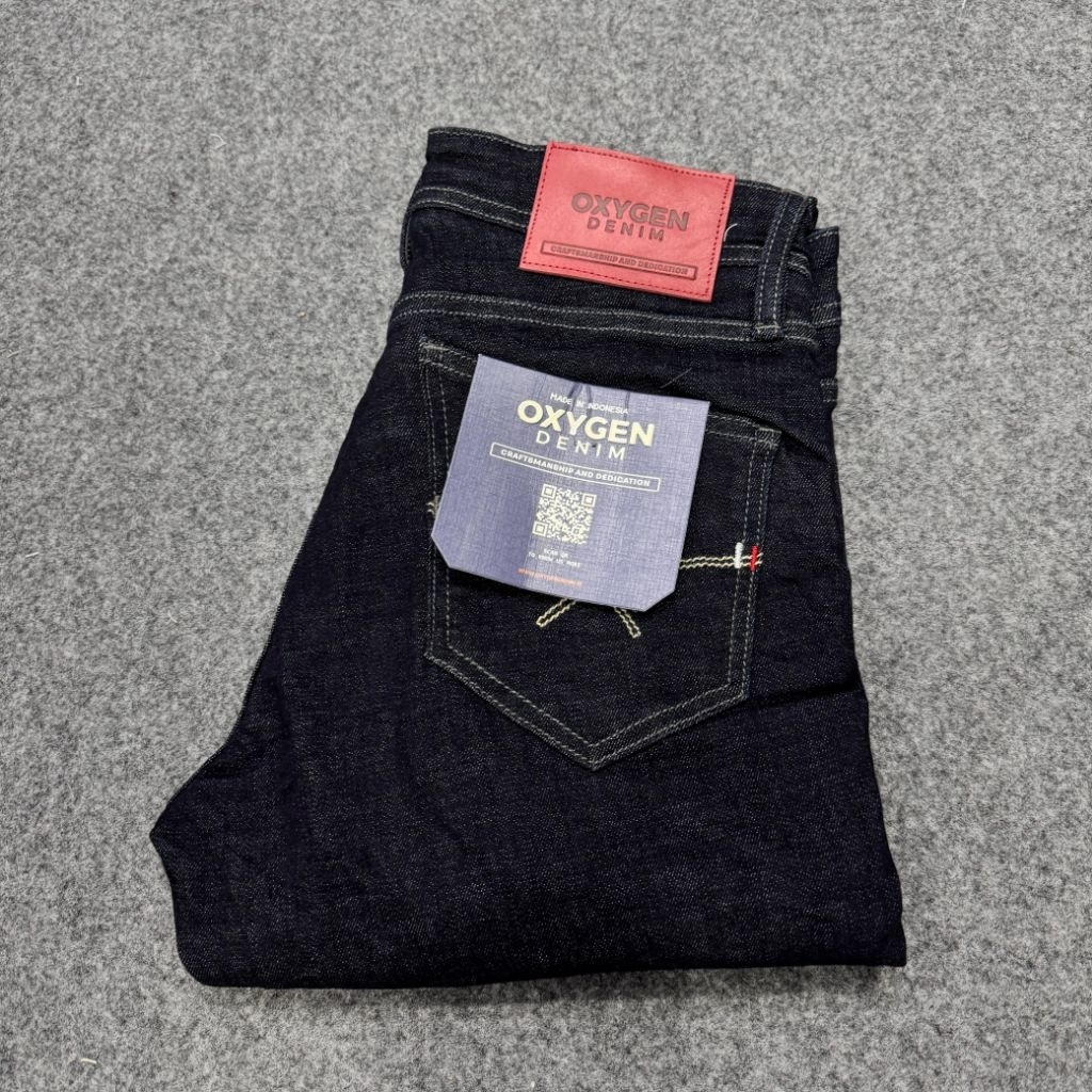 OXYGEN DENIM Original - Celana Jeans Pria INVADE 706 Slim Fit Stretch - Dark Blue Premium