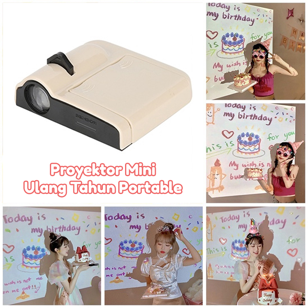 5468 Projector Party Lamp Cute Birthday Gift Idea / Proyektor Mini / Proyektor Mini Ulang Tahun Port