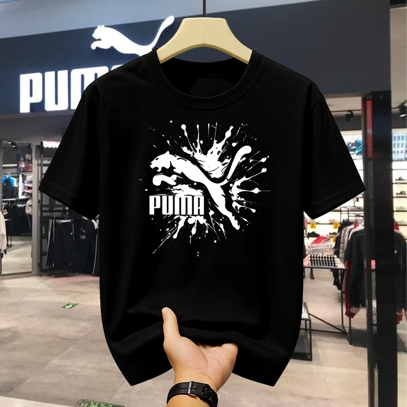 COD Pria trendy Kaos Kaos Oblong Pria Ukuran Besar dari Katun Disisir dengan Leher Bulat, Kaos Oblon