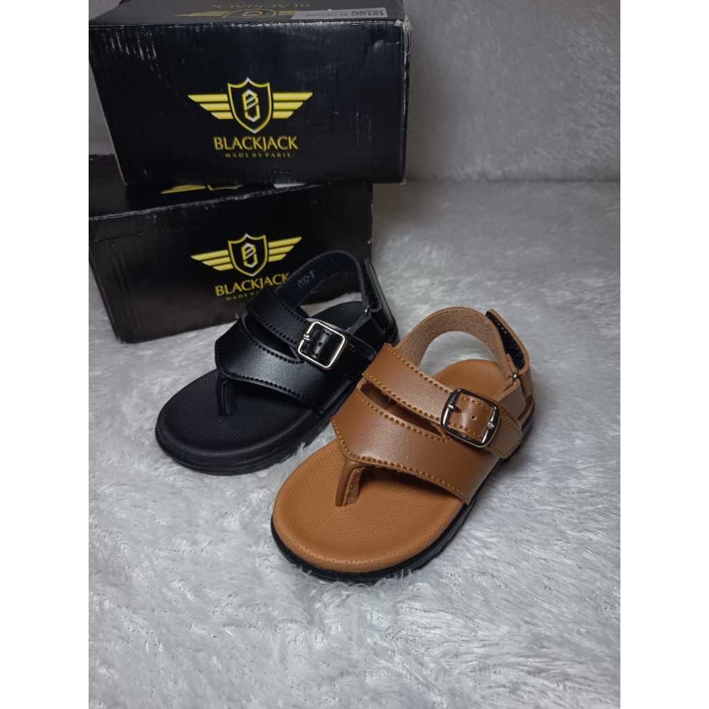 BLACK JACK [22-25] Sandal Gunung Tali Belakang Kulit Casual Anak Cowo | RH110-1