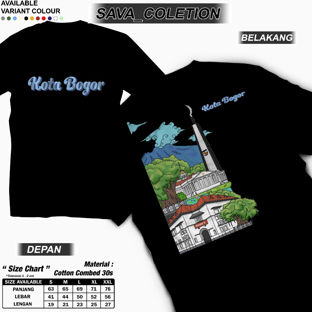 Kaos Bogor Tugu Kujang / Buitenzorg - Tshirt Buitenzorg Special Merch Merah Putih - Kaos Katun Combe