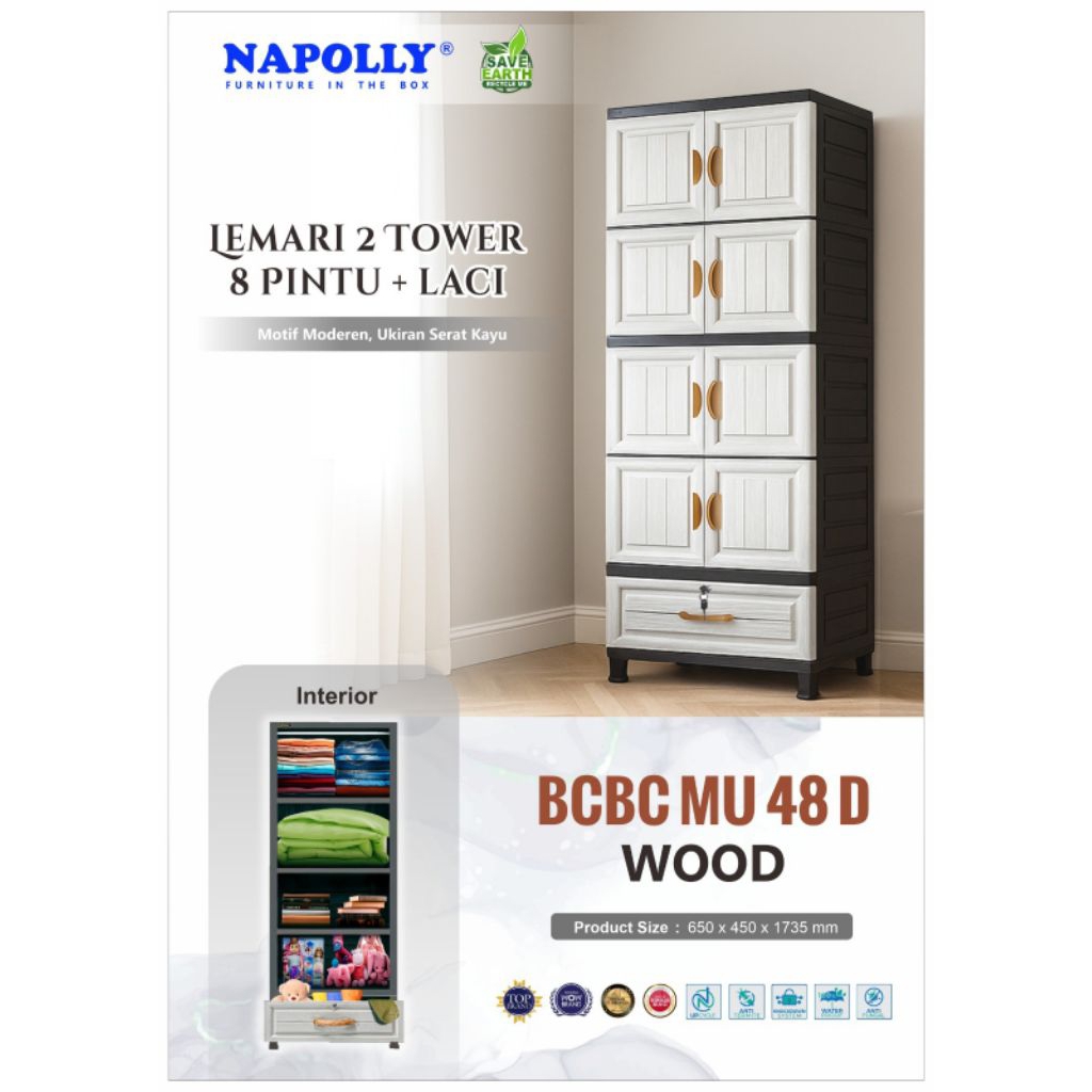 lemari plastik Napolly / Lemari Pakaian Plastik Napolly
