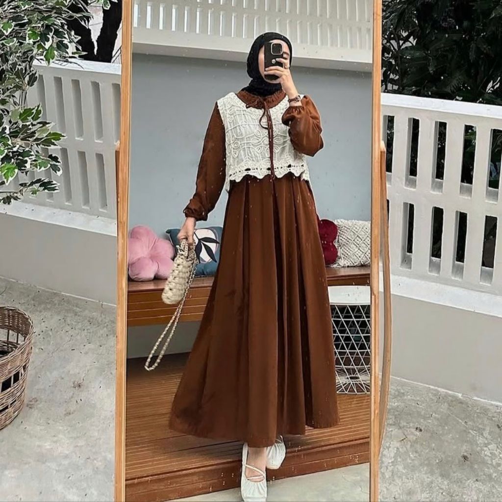 RIYUKA DRESS CERUTY VEST PREMIUM ORI YUNA /GAMIS YUNA /GAMIS VEST /GAMIS IMPORT /GAMIS ROMPI