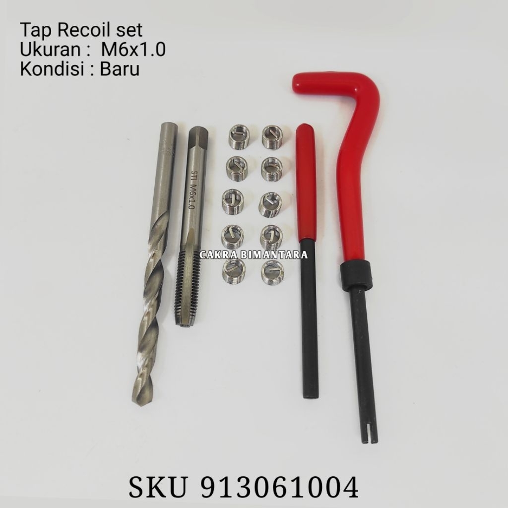 Recoil m6x1.0 perbos m6x1 untuk baut mur 10 recoil set m6