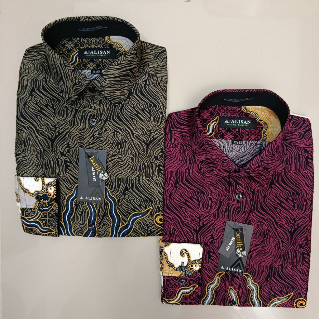 LENGAN PANJANG Alisan Batik Printing Motif Daun Alga Slimfit