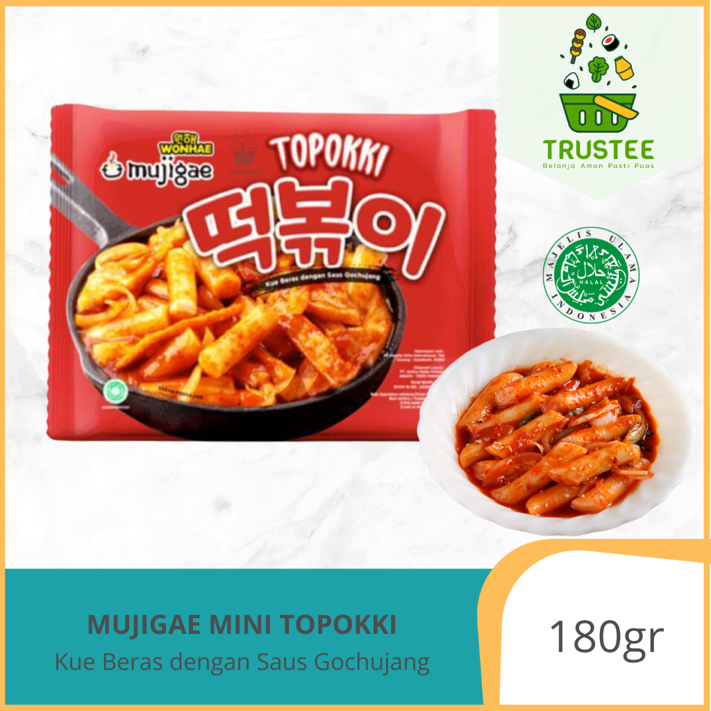 Mujigae Topokki Tteokbokki Kue Beras Saus Gochujang Instan Halal 195gr