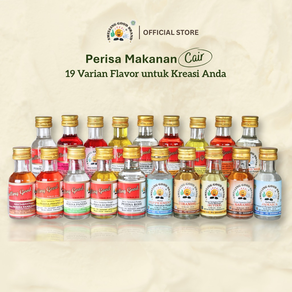 Perisa Makanan Smelling Good Brand 30 ml - 19 Varian Flavor | Rasa Vanilla Pandan Banana Strawberry 