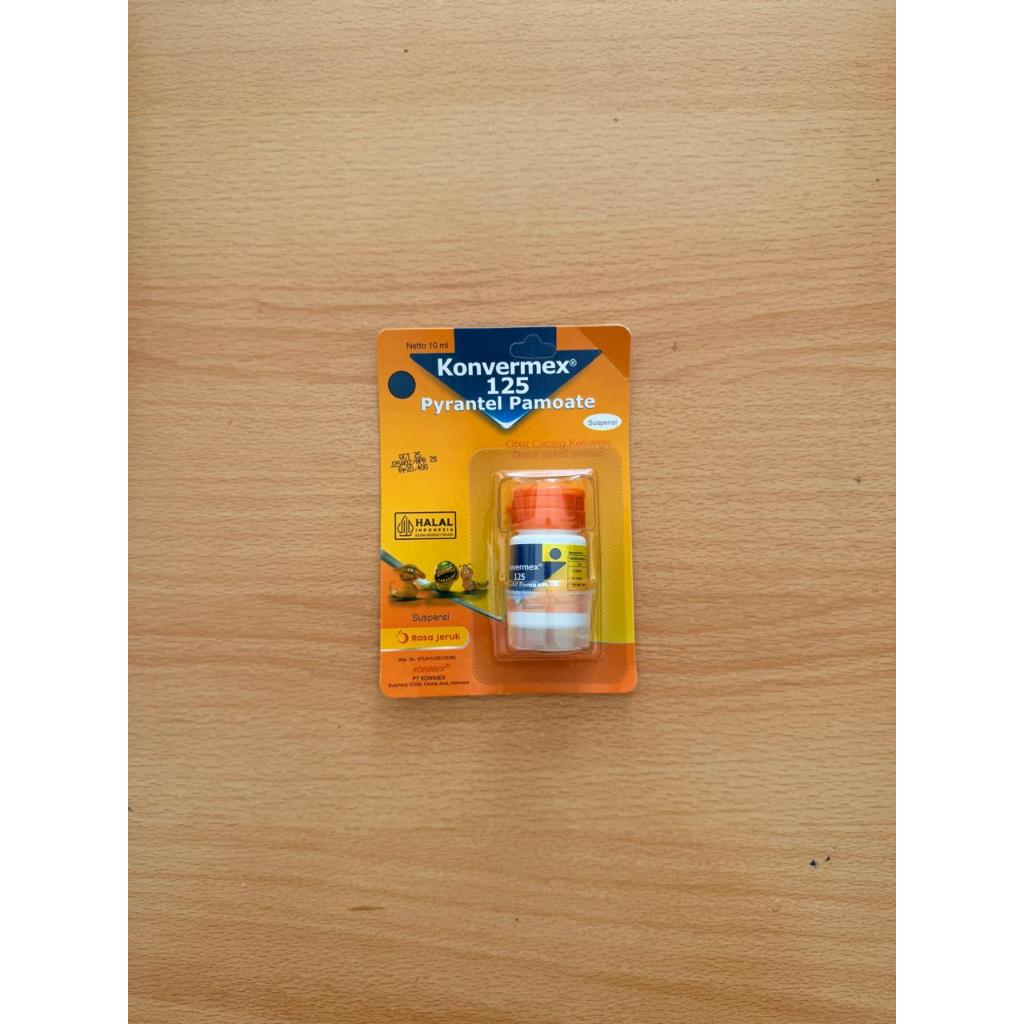 KONVERMEX 125 SIRUP 10ML RASA JERUK OBAT CACING KREMI pita CACINGAN pirantel pamoat pyrantel pamoate