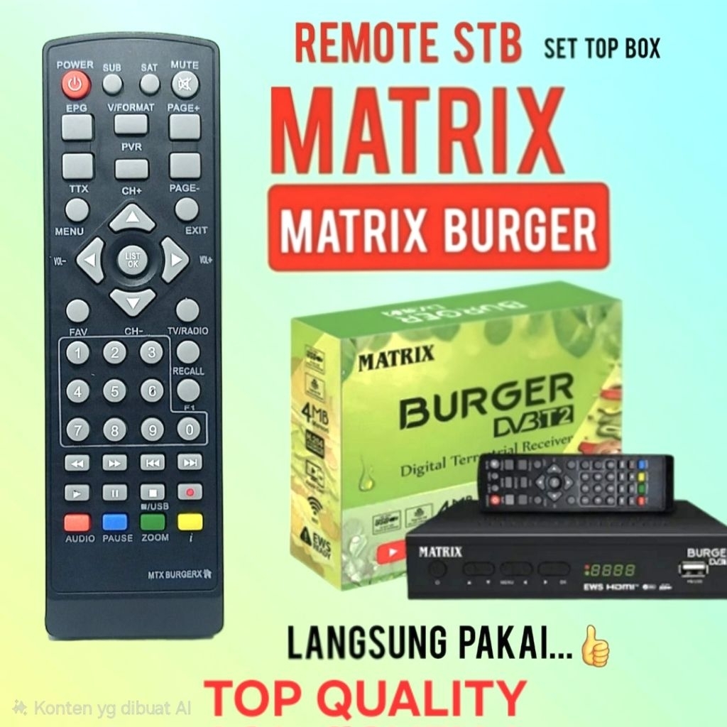 REMOT SET TOP BOX MATRIX BURGER DVB-T2