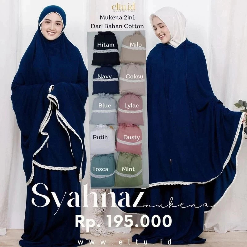 ELTU - MUKENA SYAHNAZ ELTU BAHAN KATUN RAYON MUKENA POLOS RENDA