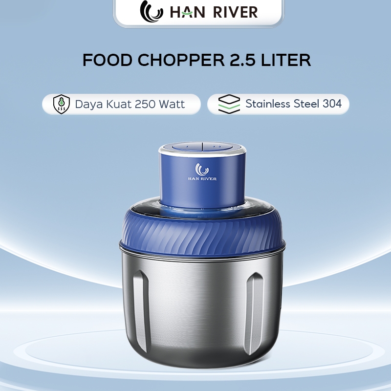 HAN RIVER Food Chopper Multifungsi Stainless Steel Meat Grinder 250W Blender