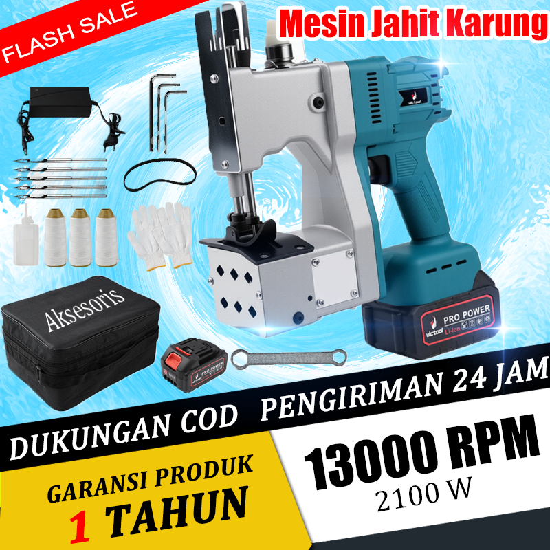 DEWIN Mesin Jahit Karung Cordless Bag 2100W Mesin Paket Tas Woven Beras Kantong Mesin Jahit Karung