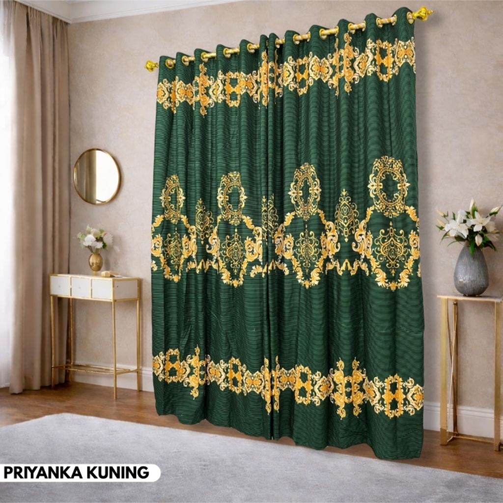 Gorden Jendela Pintu Kamar Smokring 12 Ring Minimalis Aesthetic Terbaru Panjang Tebal Batik Sultan K